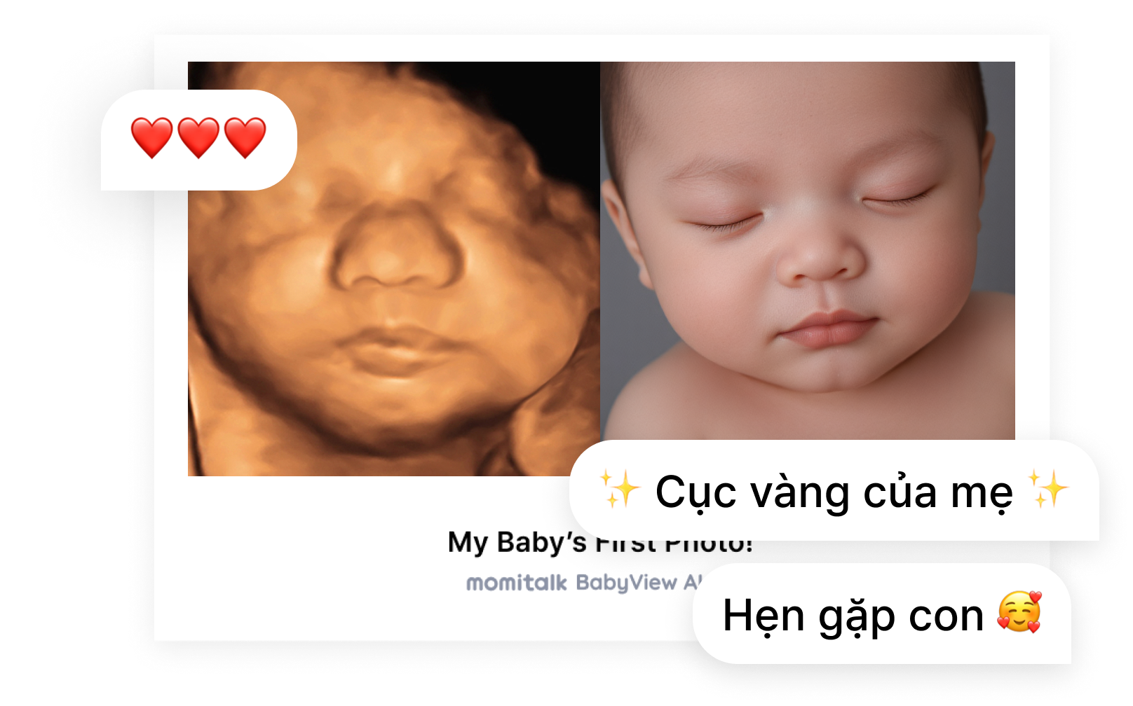 Ảnh demo cá nhân hóa với thông điệp tùy chỉnh cho bé - BabyViewAI